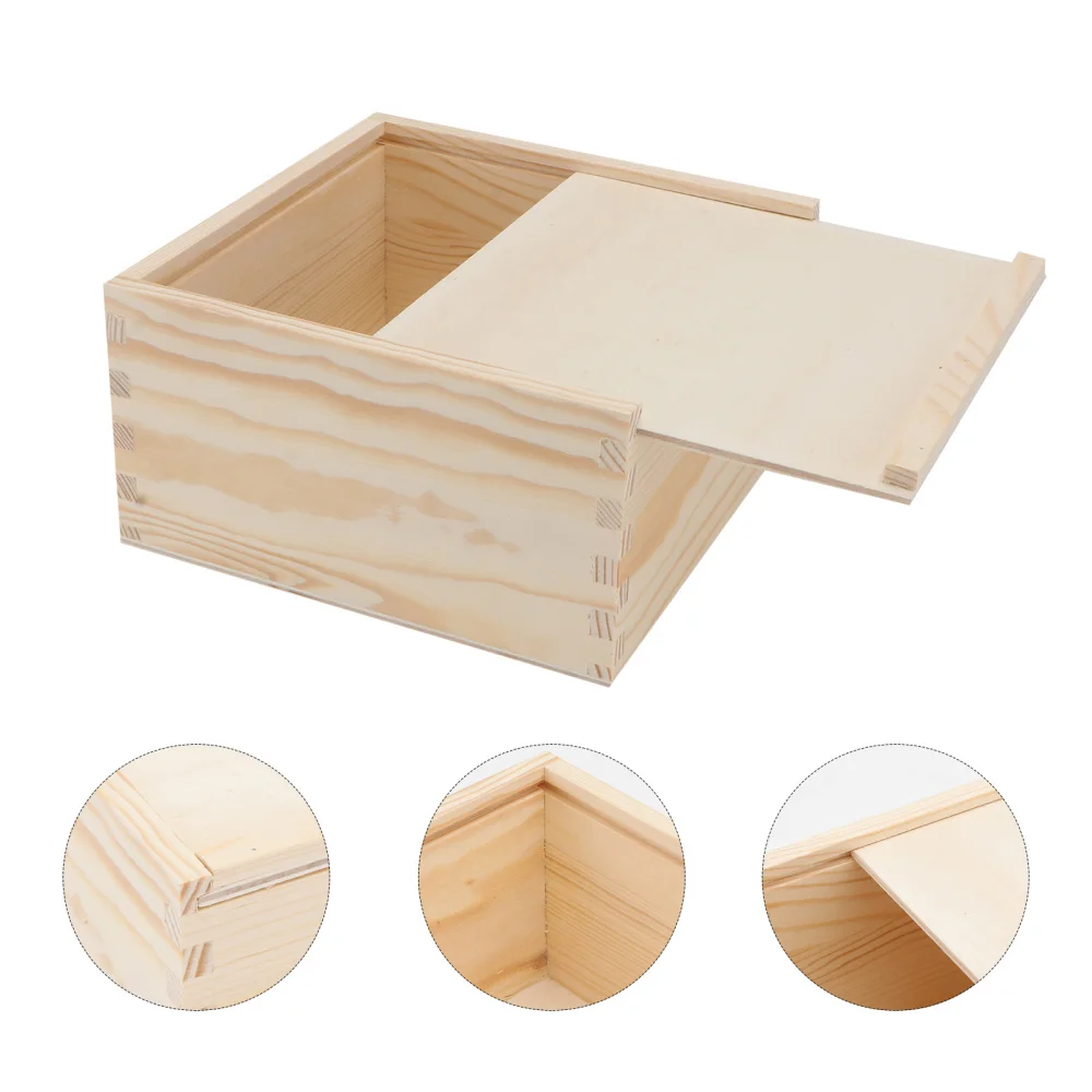 

1pc Wooden Candy Wrapping Box Present Packaging Box Wedding Supply (Khaki)