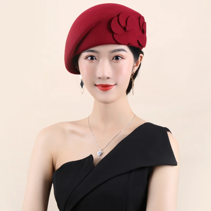 Женский свадебный берет Вуалетка шляпка Таблетка с цветком 100% австралийская