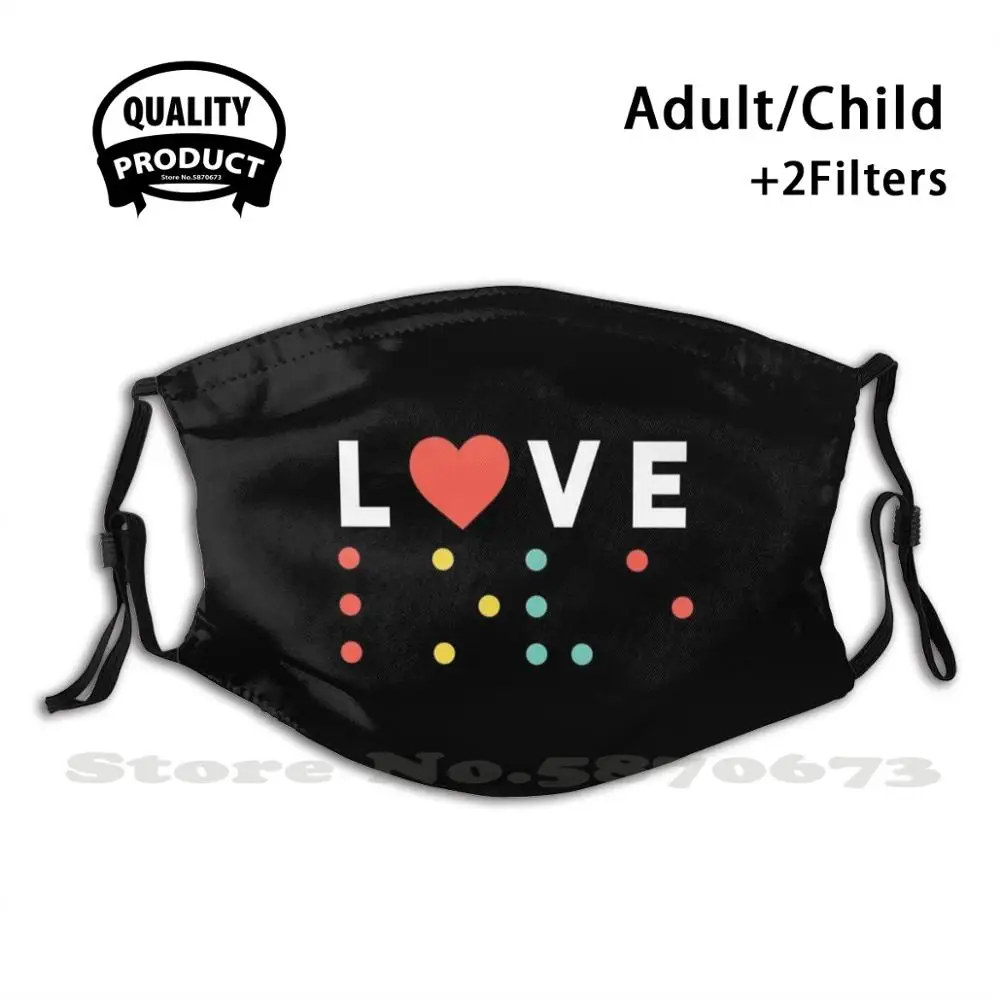 

Маска для лица моющаяся с фильтром в виде буквы брайла