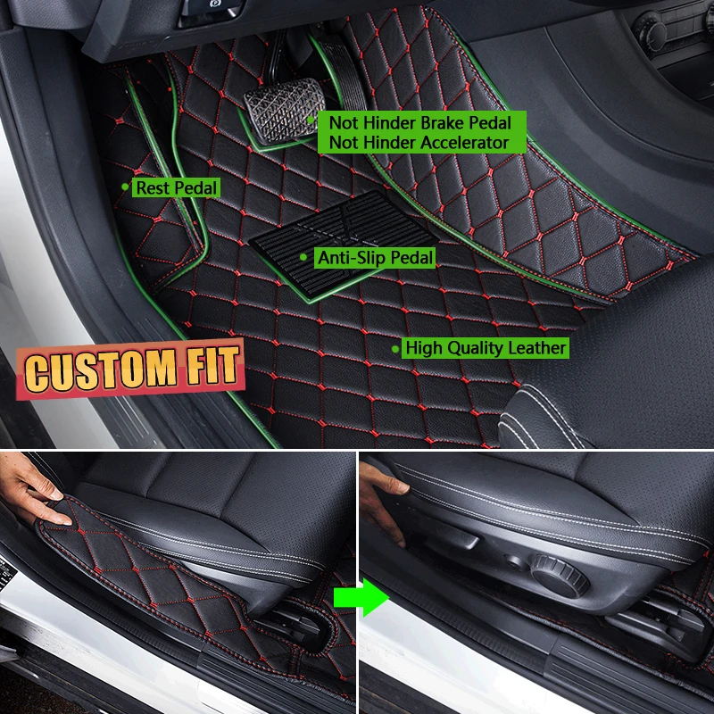 Регбийные кожанные коврики для Acura RL KB1 KB2 5 мест 2005 ~ 2012 Авто коврик ног аксессуары