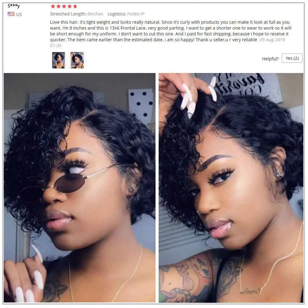 Вьющиеся Боб Синтетические волосы на кружеве парики вырезать эльфа парик 150 250 Remy