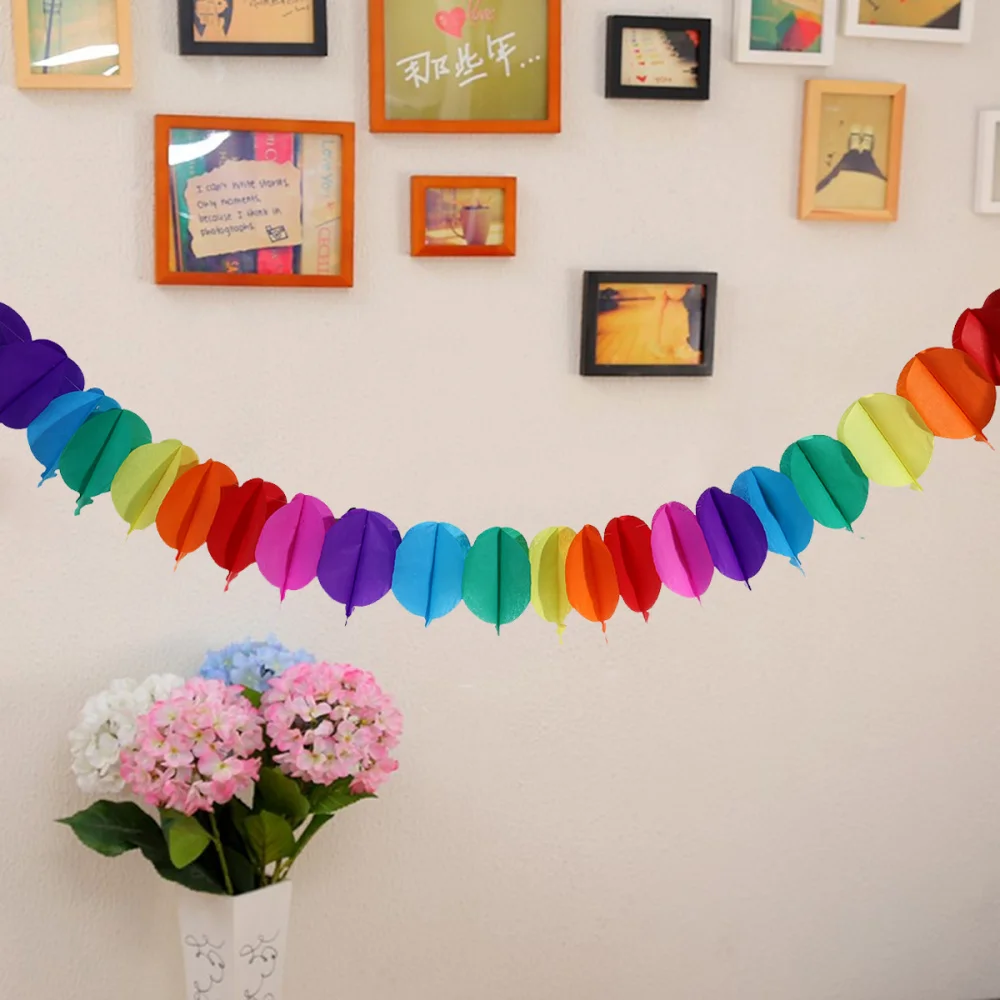 

Colorful Bowknot Banner Paper Party Garland Wedding Birthday Hanging Decor