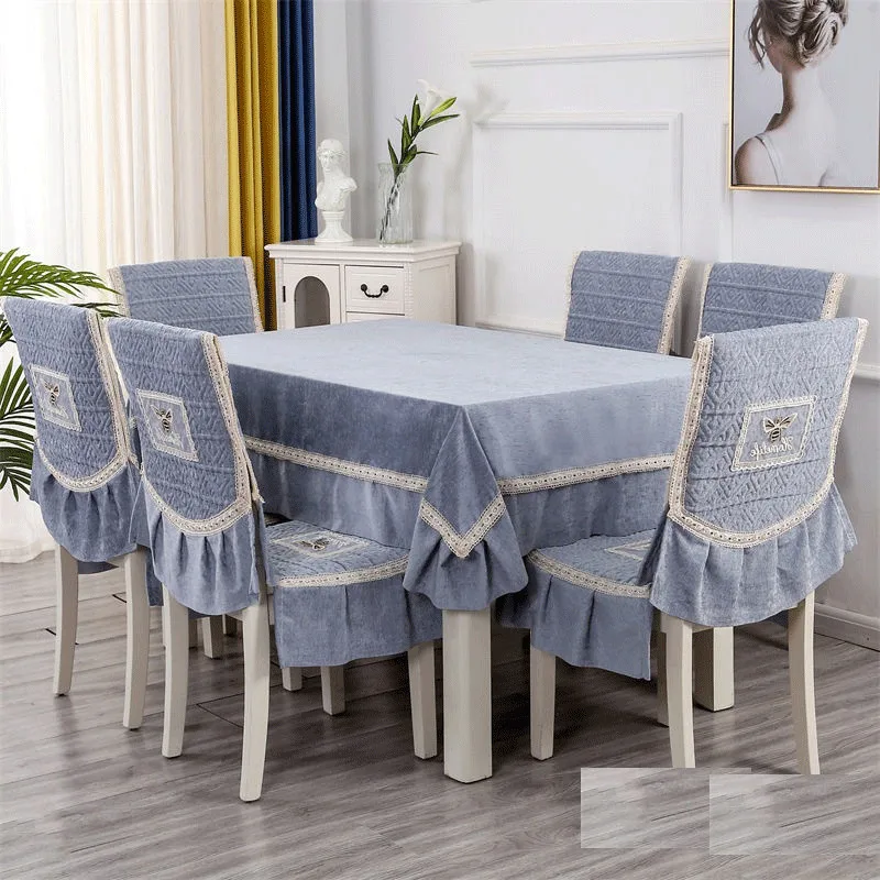 

Hotel Decorations Table Cloth Coffee Tea Table Cover Embroidery Chair Cover Seat Cushion Set Home Textile Tablecloths Large Size