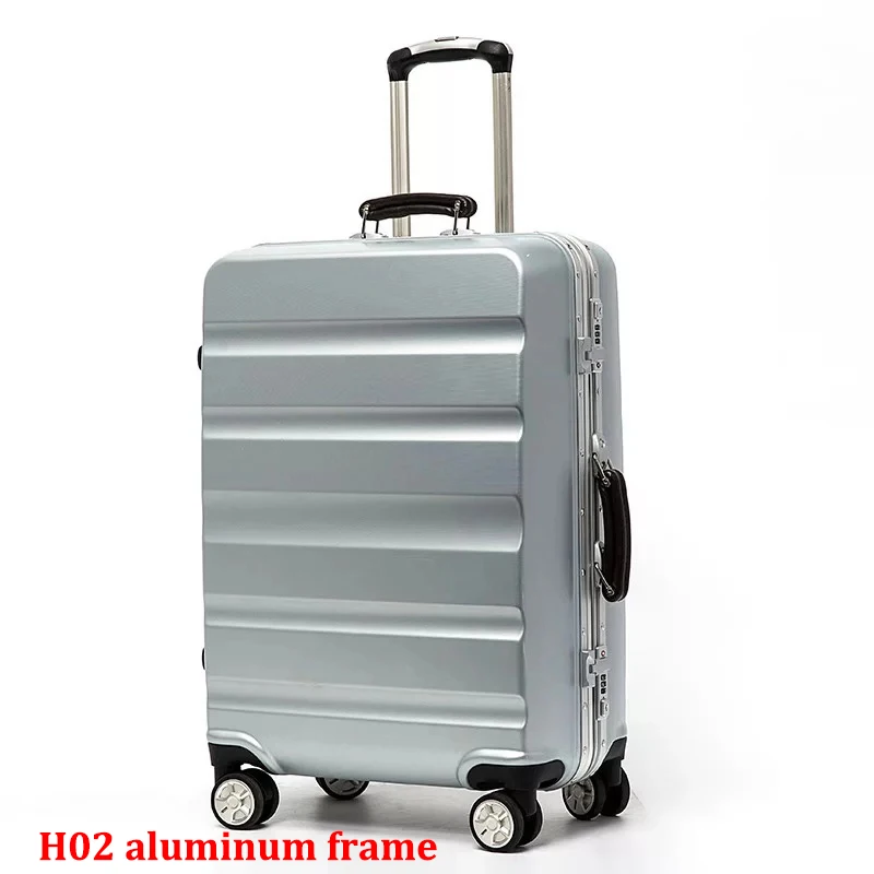 aluminium frame ПК 20''24/28 дюймов Дорожная сумка на чемодан на колесиках Прокат троллейбусов кабины, сумка для багажа Сумка Для женщин Стильный чемодан - Цвет: aluminium frame