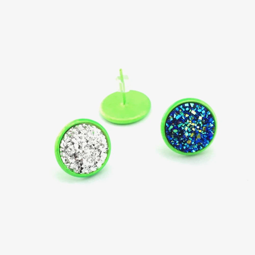

12mm 20pcs Earring Studs,Glass Cabochons Earrings Blank/Base Supplies for Jewelry Components 8