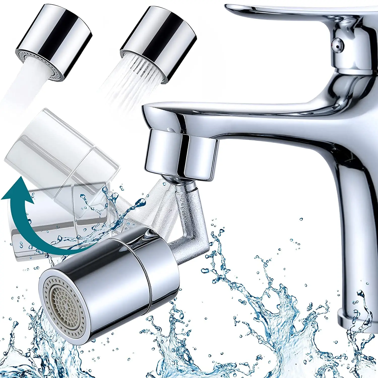 720° Rotatable Universal Splash Filter Faucet Extender Aerator Sprayer Head with Swivel Sink for Kitchen and Bathroom | Обустройство