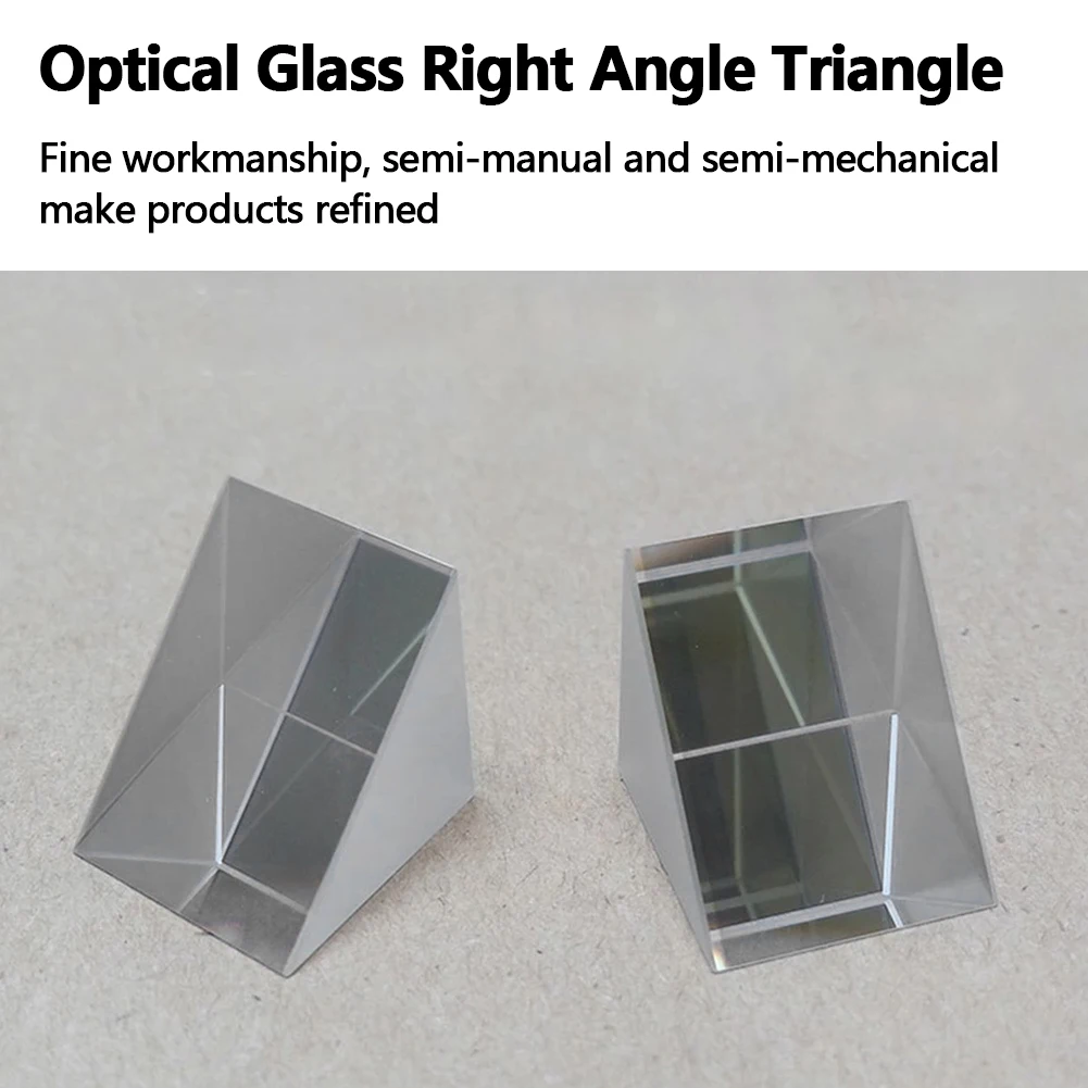 

Optical Glass Prism Right Angle Reflecting Triangular Prism For Physics Teaching Light Spectrum Rainbow Children Student Present