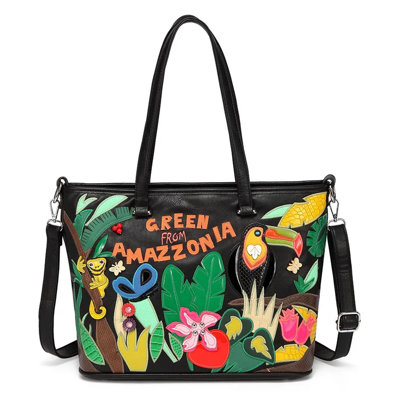 2021 New Embroider Flower Women Shoulder Bags PU Female Messenger Bag High Quality for Girls Travel Crossbody Bag Handbags