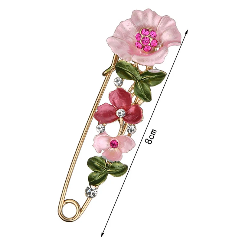 Vintage Elegante Kleurrijke Strass Bloem Broches Voor Vrouwen Plant Broche Emaille Revers Pin Vest Dress Shirt Accessoires |
