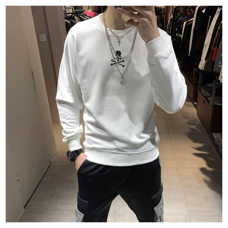 

Japanese fashion brand new MMJ skull laser printed pure cotton Pullover couple's Hoodie men's and women's sweatshirts