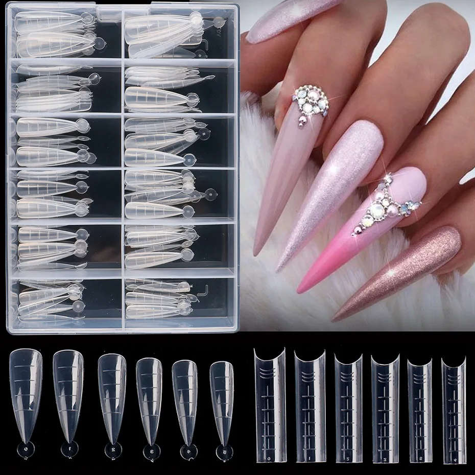 

Full Cover Sculpted Water droplets Nail Tips Fake Finger Polish Extension Tips Quick Building Mold False Tips Manicuring Tools