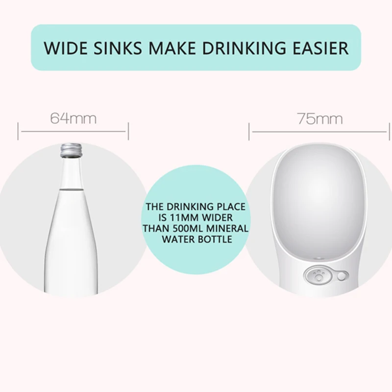 Portable Pet Dog Water Bottle for Dogs Food Feeder Drinking Bowl Puppy Cat Outdoor Outside | Дом и сад