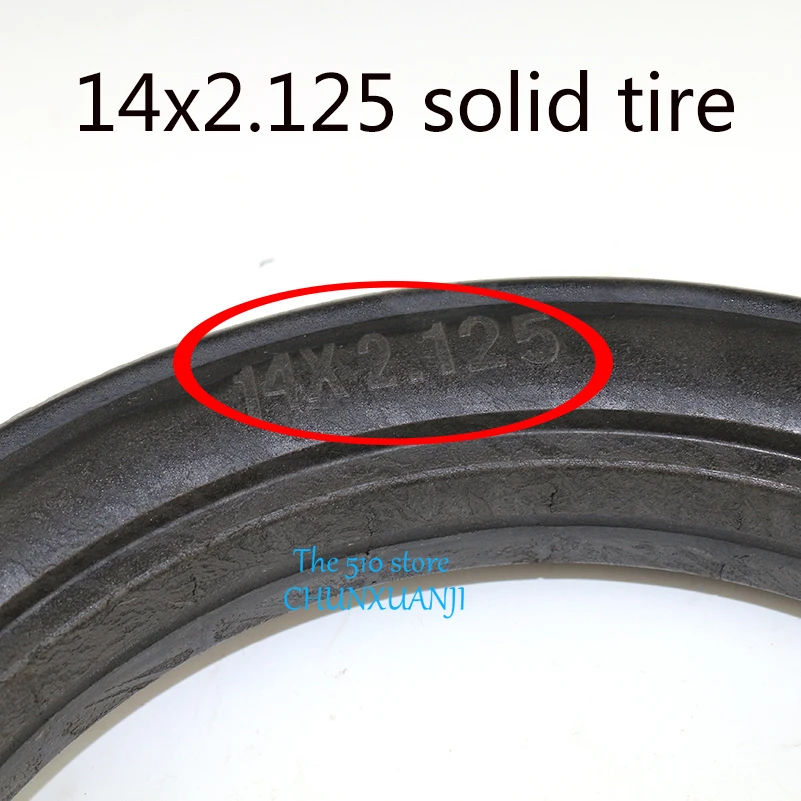 

High performance 14x2.125 Solid Rubber Electric tire fits Many Gas Electric Scooters and e-Bike Inflation-free Tire