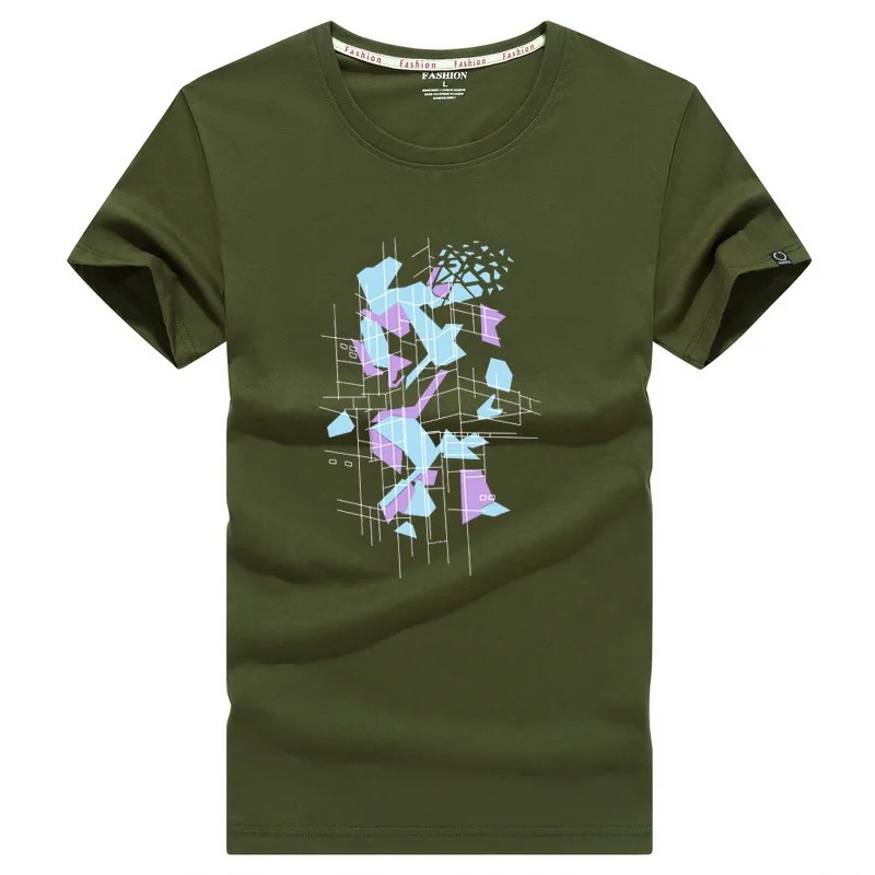 Футболка мужская оверсайз с принтом букв летняя стандартная хлопковая рубашка