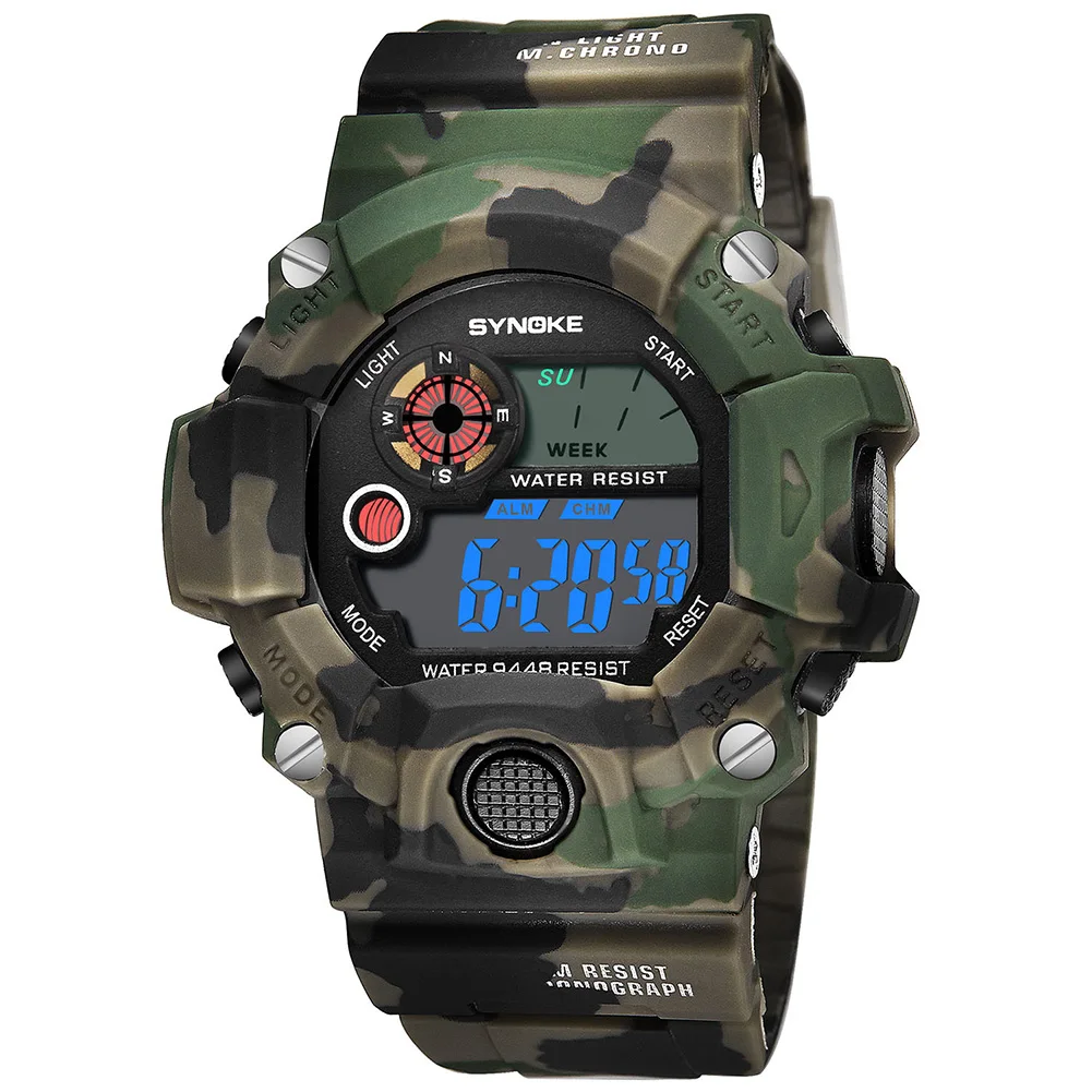 

Men Women Casual Digital UV Sport ABS Wrist Watch Military Watches Multifunctional Waterproof Camouflage Electronic Watch Fabala