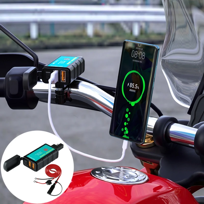 

12-24 в мотоцикл двойной USB 3,4/а зарядное устройство SAE к USB с переключателем ВКЛ/ВЫКЛ быстрое зарядное устройство