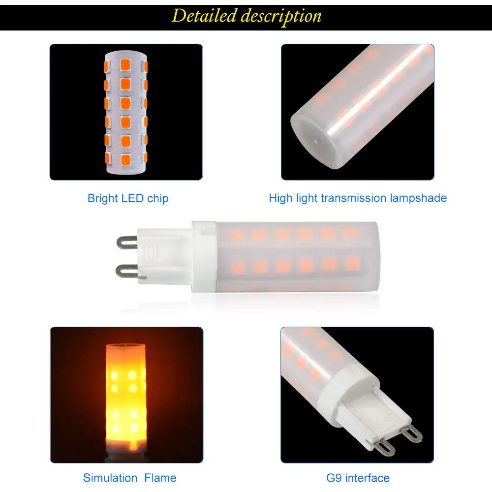 Фото G9 светодиодный светильник 0 5 W ПК Керамика пламени Краски 10lm 36*2835 SMD AC 220-240V 1300K 1700K 360 G9 светодиодный светильник 0 5 W ПК Керамика пламени Краски 10lm 36*2835 SMD AC 220-240V 1300K 1700K 360