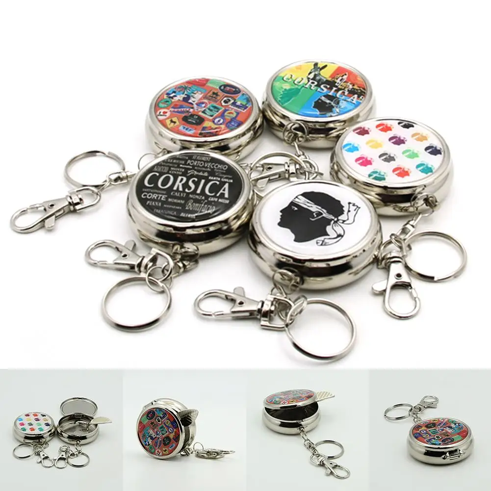 

Ashtray Round Tinplate Portable Ashtray Epoxy Pocket Innovative Personalized Strange Ash Holder Case Mini Ashtrays Cenicero