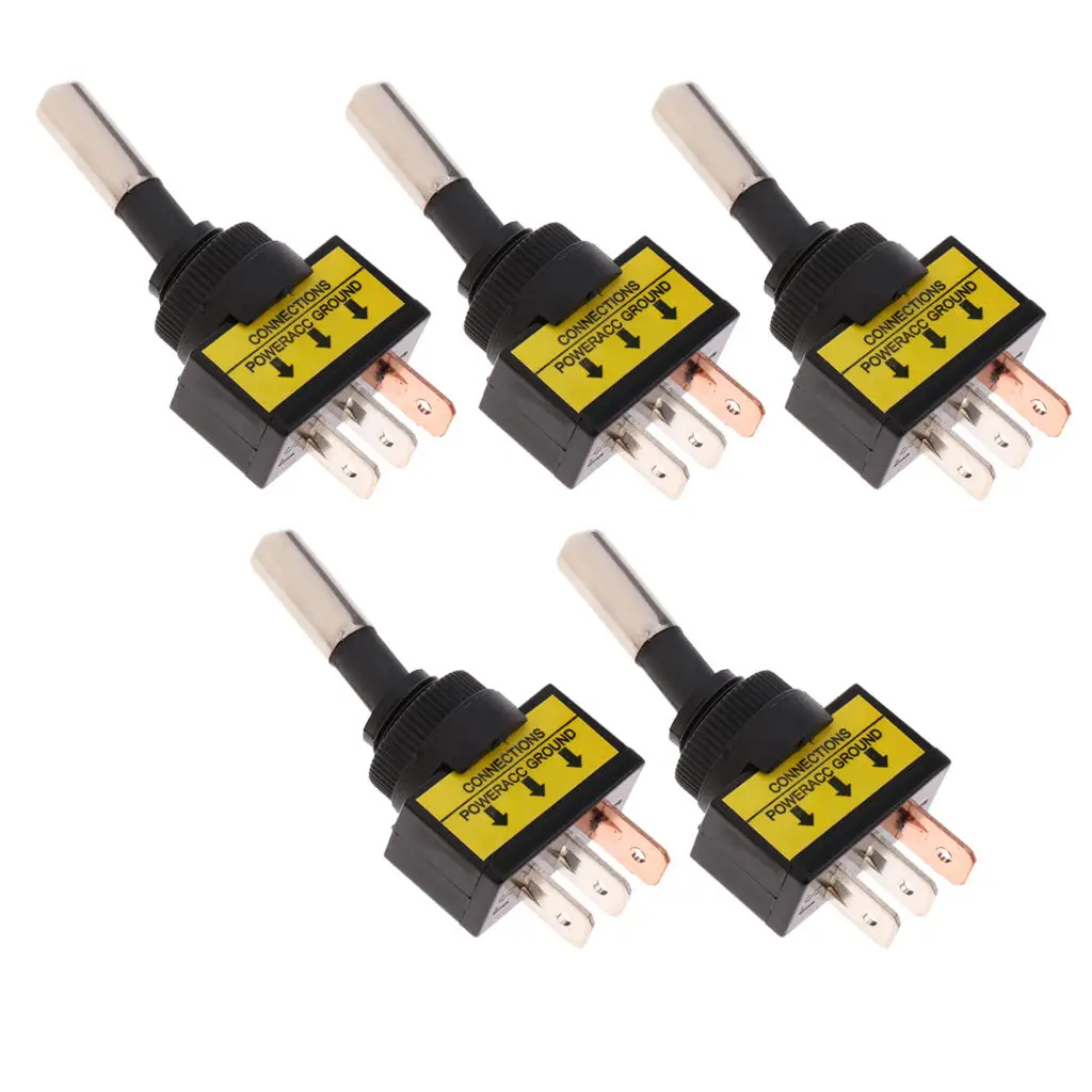 

5 Pieces BBT Marine Grade Lighted Blue LED On/Off 20 amp Toggle Switches