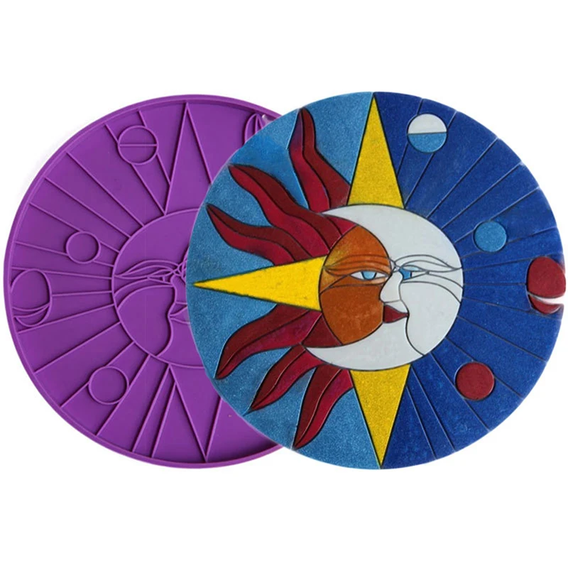 

1 шт. новая форма в виде полумесяца и солнца из смолы, декоративная тарелка для линий, форма из смолы в виде солнца со звездами, силиконовые фо...