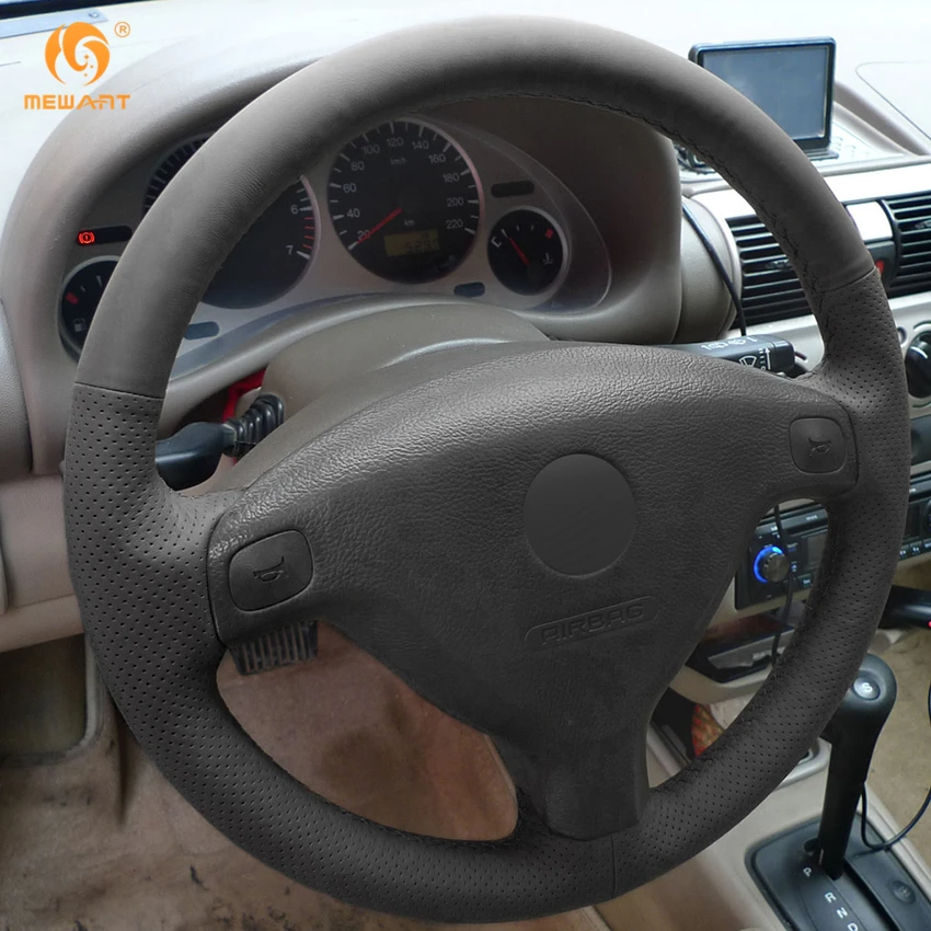 MEWANT черный чехол рулевого колеса автомобиля из натуральной кожи для Buick Sail Opel Astra G