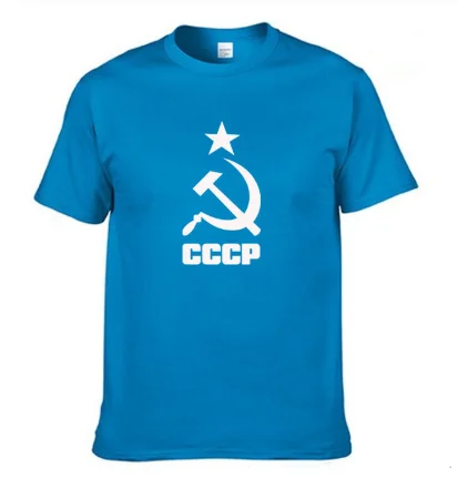 

Summer Men's T-Shirt for CCCP Russian USSR Soviet print high quality Cotton Crew neck Fashion casual Mens T-Shirt