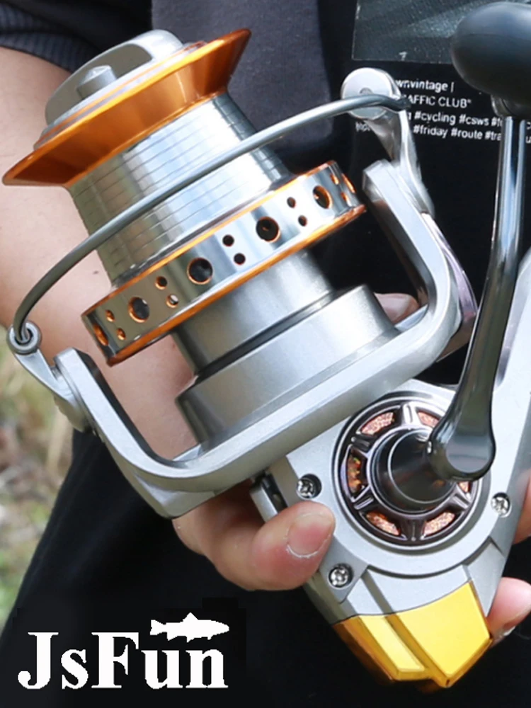 

JSFUN All-metal Fishing Reel Sea Fishing Spinning Wheel Sea Rod Reel Baitcast Vesse No Gap Smooth Fishing Reel Рыболовная Cнасть