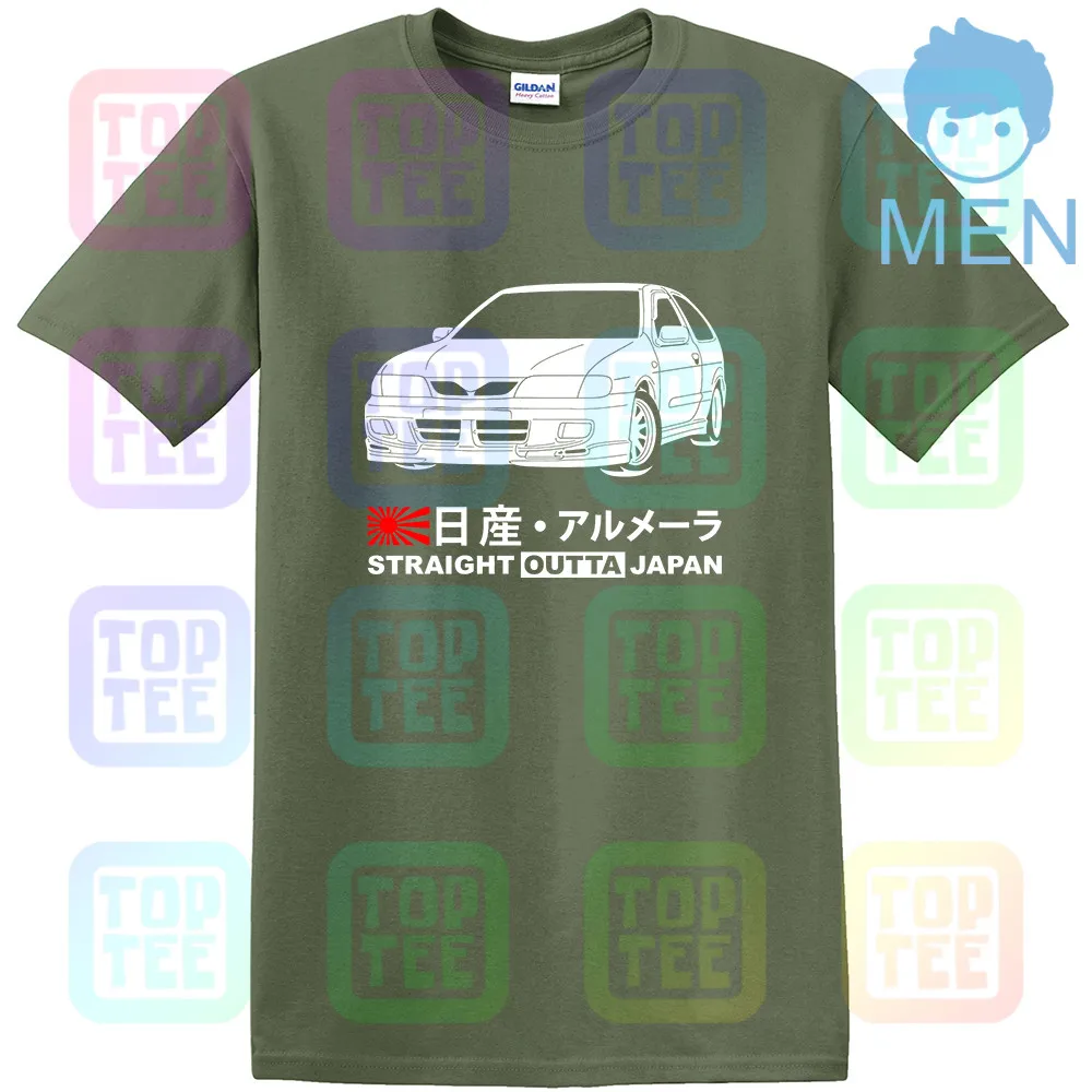 Армейский зеленый GT-shirt Nissan Almera 2,0 GTi N15 '98-'00 футболка - Цвет: Армейский зеленый