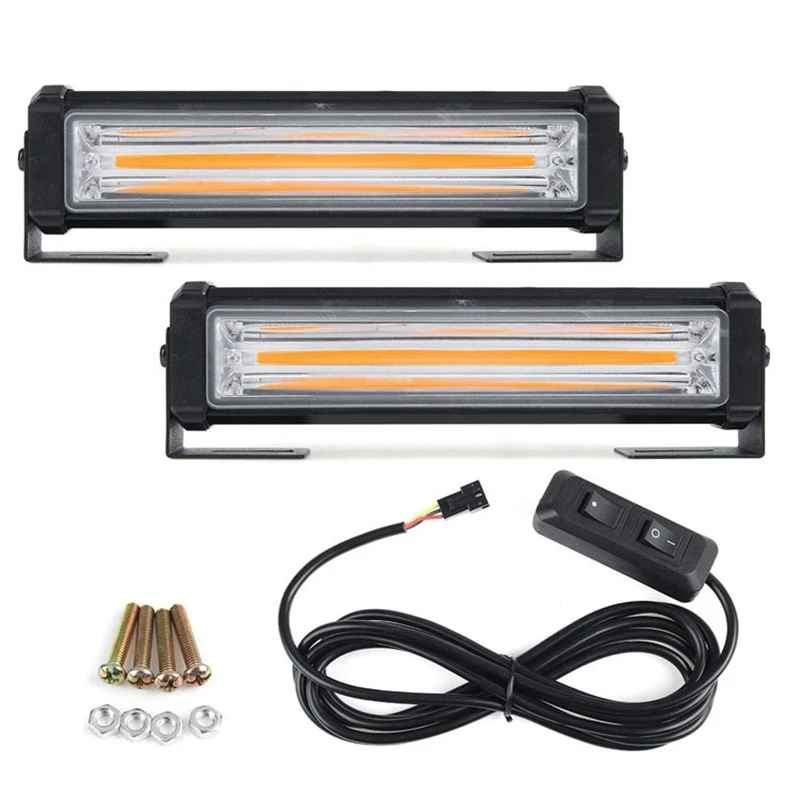 

LED Car Front Grille Warning Light Head Mini Strobe Emergency Lightbar Surface Mount for Fire Truck Police 12V