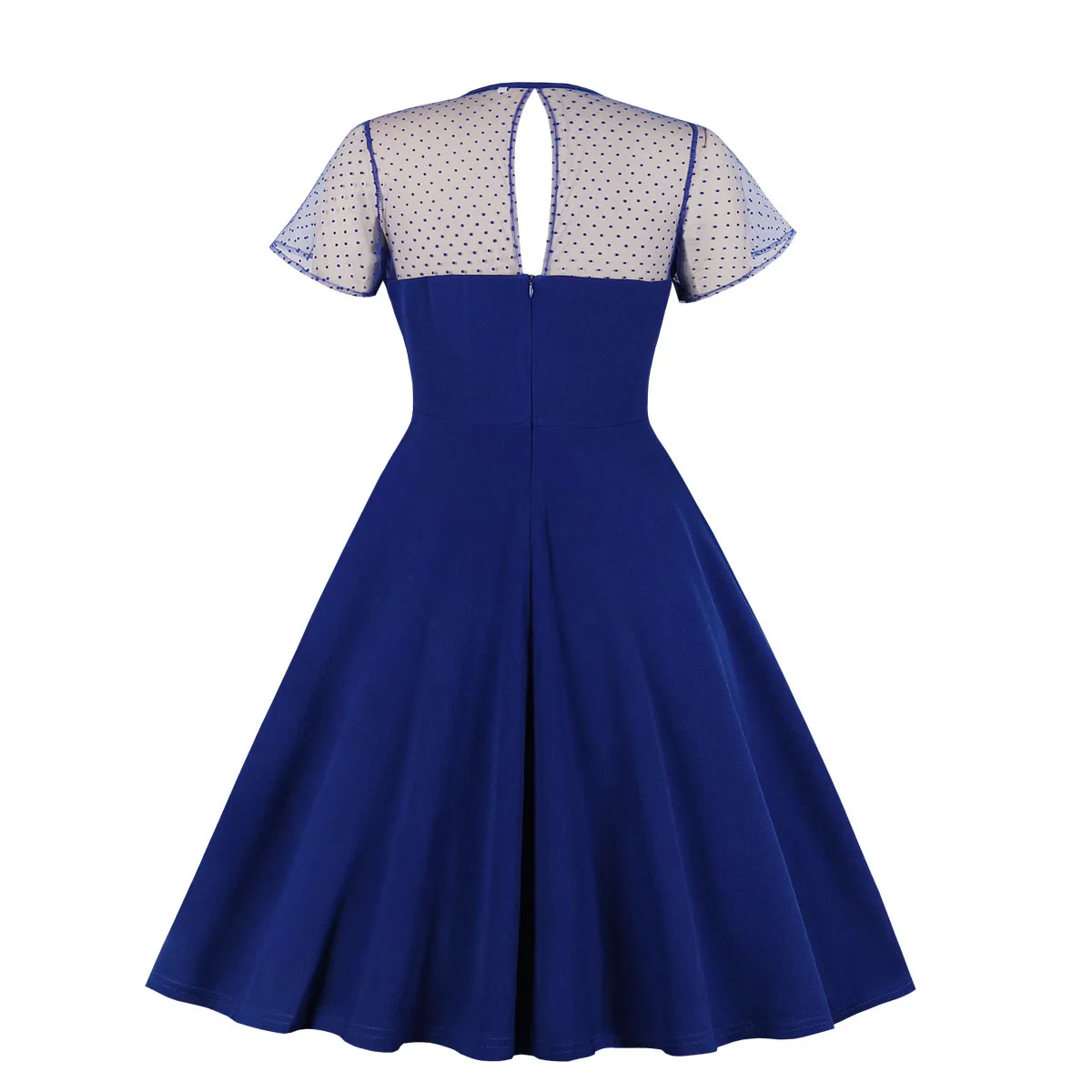 

2021 Bow Tie Neck Vintage Women Casual Dress Patchwork 50s Pin Up Elegant Office OL Short Sleeve Rockabilly Gothic Summer Dress