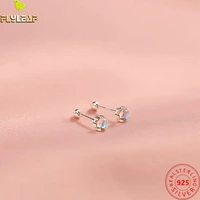 925 sterling silver bolt moonstone stud earrings for women simple female personality fine jewelry summer new arrival