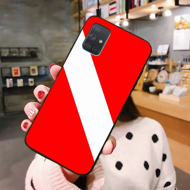 Diver Down Scuba Flag Soft Silicone Black Phone Case For Samsung A10 A20 A30 A40 A50 A70 A80 A71 A91 A51 A6 A8 2018 | Мобильные