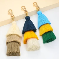 tassel diy multi color combination zinc alloy keychain fashion ladies gift pendant bag decoration accessories two sizes