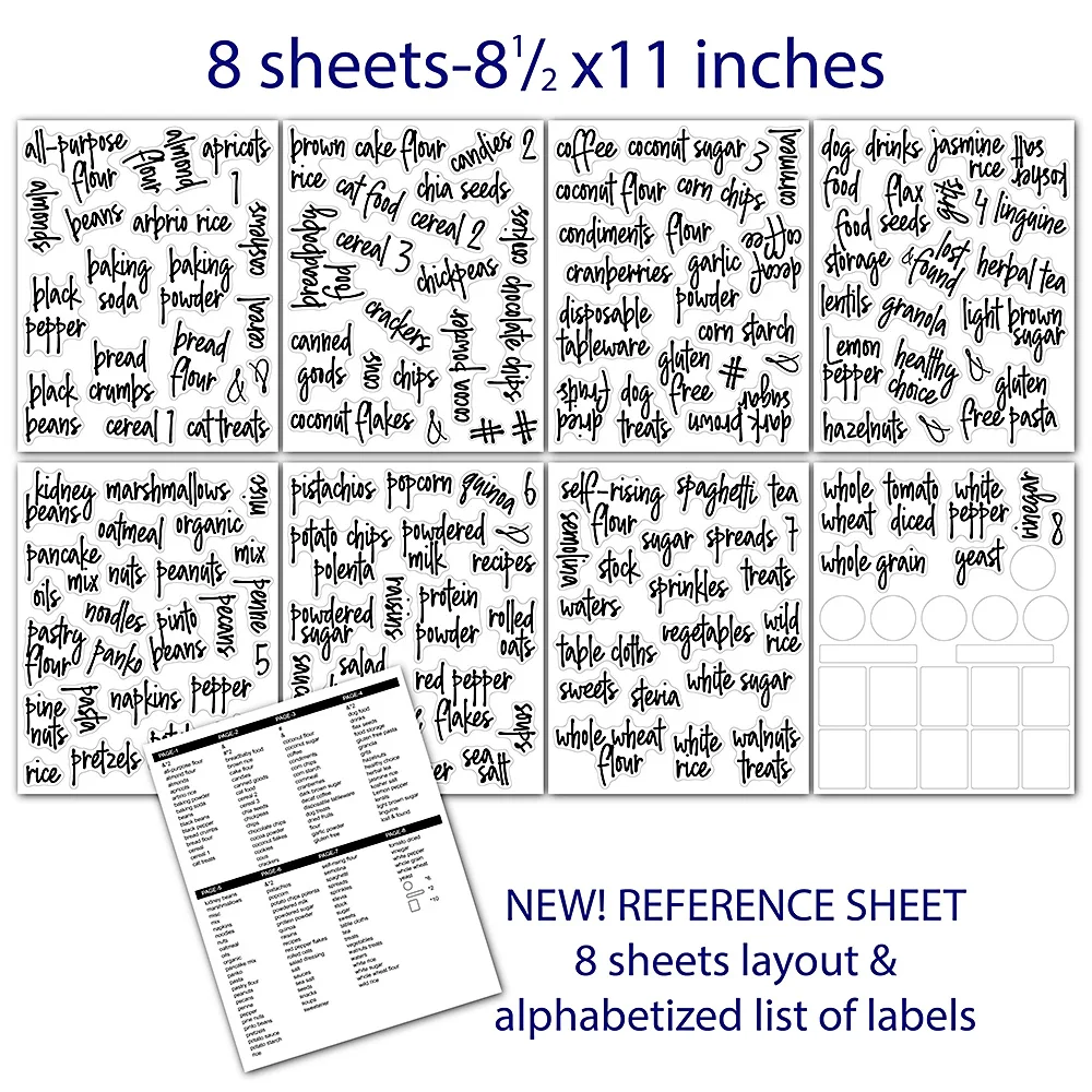 168 шт. наклейки для пищевых контейнеров 8 листов | Дом и сад
