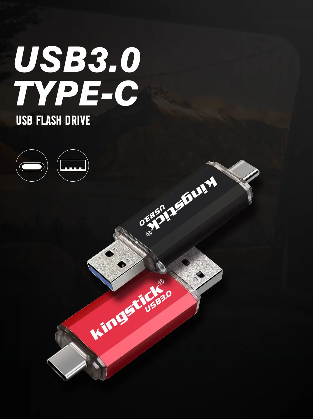 Новейший USB 3,0 Тип C Флешка 16 ГБ 32 ГБ 64 ГБ USB флеш-накопитель 128 ГБ флеш-накопитель 1 ТБ флеш-накопитель usb для устройства type-C карта памяти