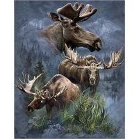 5d diy diamond painting cross stitch deer full square diamond embroidery moose living room home decor mosaic picture scenery