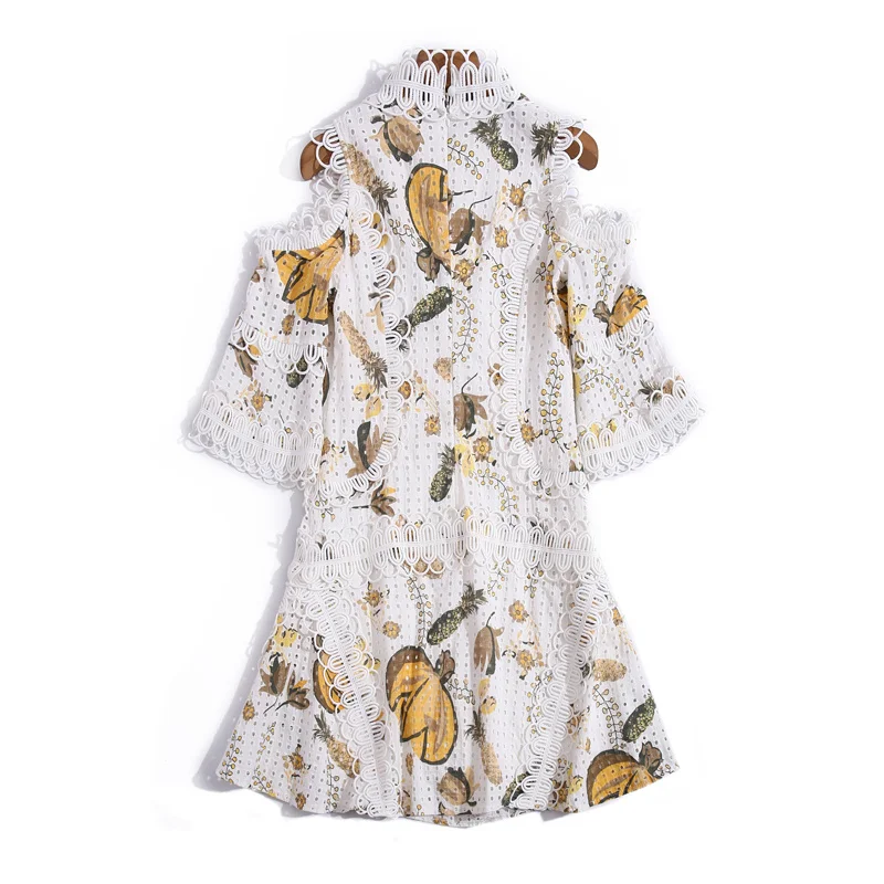 

Fashion Summer New Women'S Dress Casual Holiday Party Charming Sexy Off Shoulder Exquisite Embroidery Patchwork Print Mini Dress