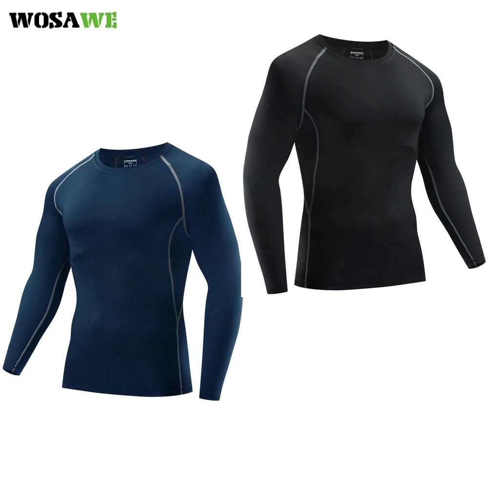 Велосипедная трикотажная футболка WOSAWE компрессионные колготки с длинным
