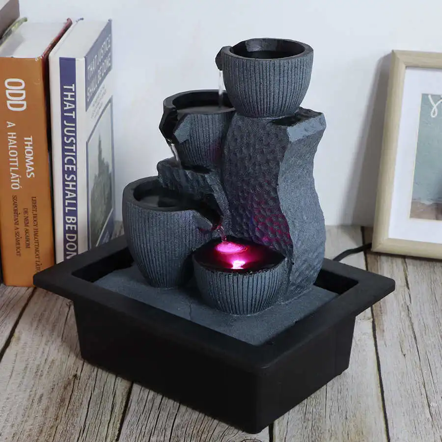 Настольный светодиодный фонтан с орнаментом полимерные поделки водяным насосом