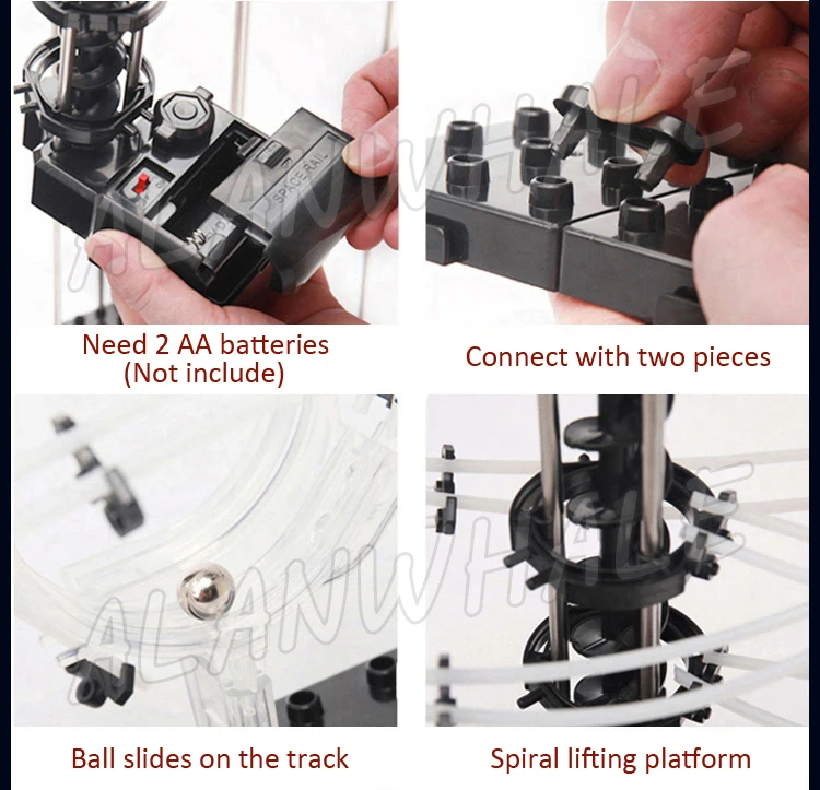 

232-2 DIY Educational Toys Space Rail Steel Marble Roller Coaster Glow Spacerail Boys Gifts