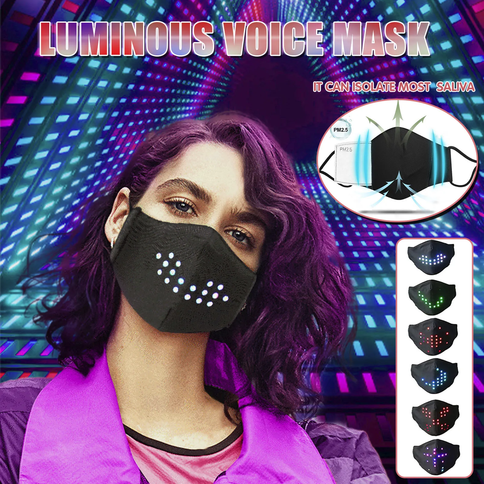 2021 светодиодная маска для лица женщин модные светильник вверх Голосовое
