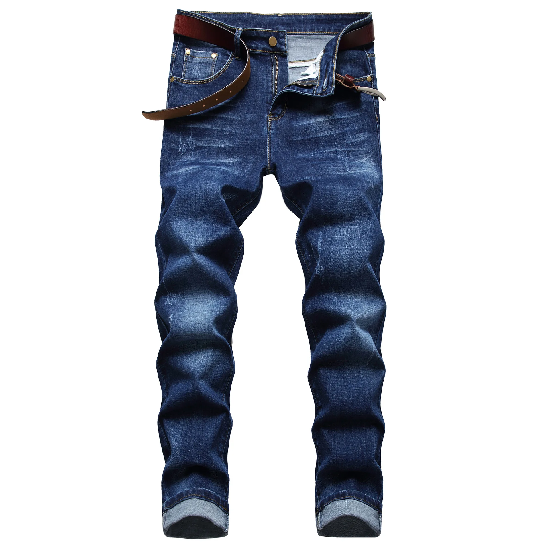 

Spring Casual Slim Fit Stretch Straight Blue Jeans Mens Pants High Quality Cotton Oversized Men Jeans Plus Size Men's Clothing