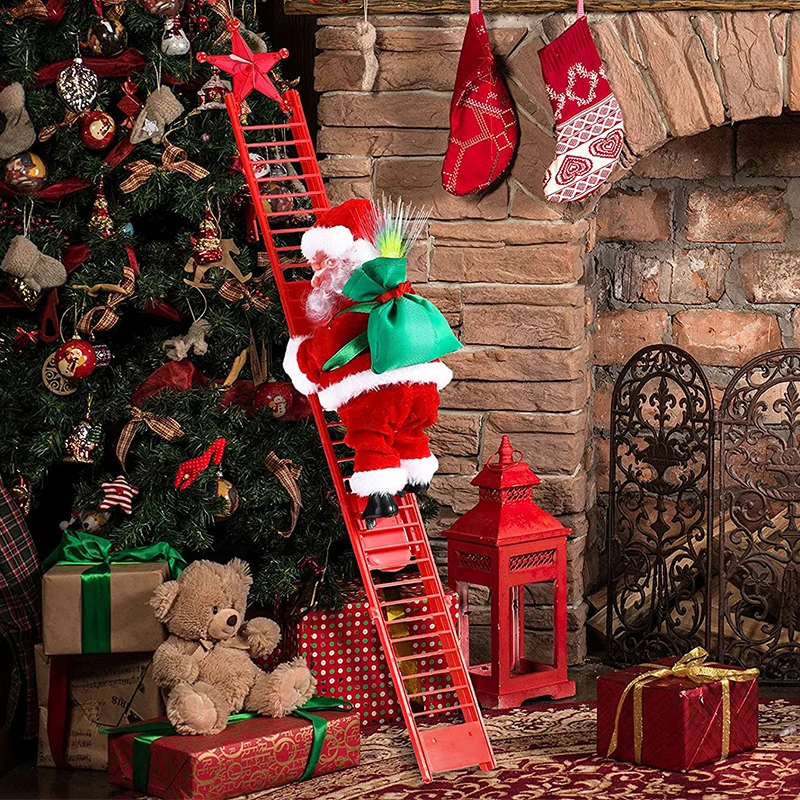 Decoraci&oacute;n navide&ntilde;a de Pap&aacute; Noel, escalera el&eacute;ctrica para escalar, cuentas, regalos de Navidad para ni&ntilde;os, Juguetes-0