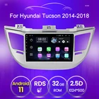 Автомобильный радиоприемник, GPS, 2 + 32 ГБ, Android-навигатор для Hyundai Tucson 3, 2015, 2016, 2017, 2018, 4 ядра, поддержка carplay, mirror links, dvr