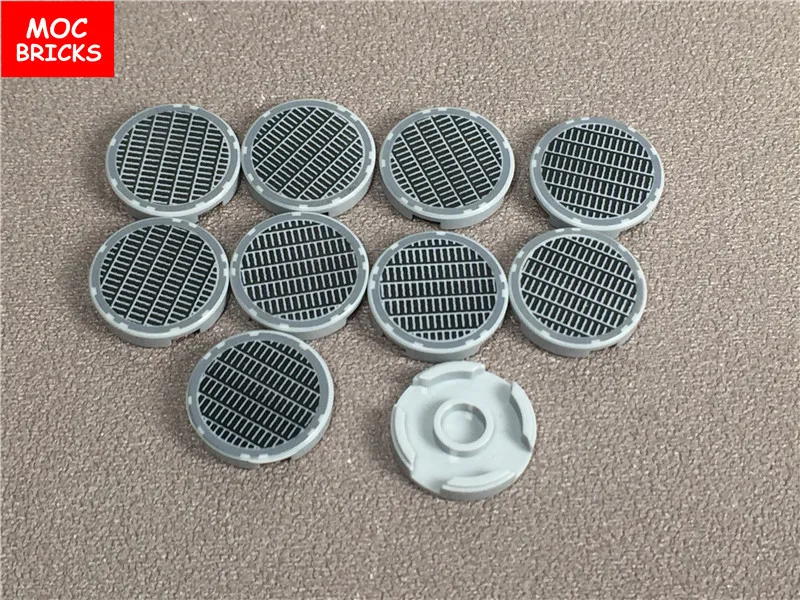 10 шт./лот MOC Круглый кубик плитка 2x2 с решеткой изящный сетчатый узор подходит для