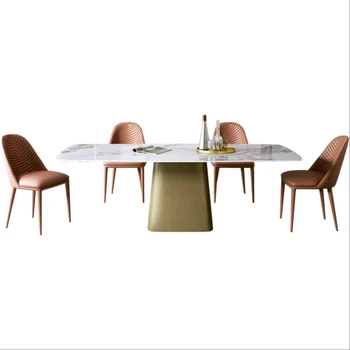 dining table household small-sized dining table modern minimalist model room luxury high-end online celebrity luxury stone table