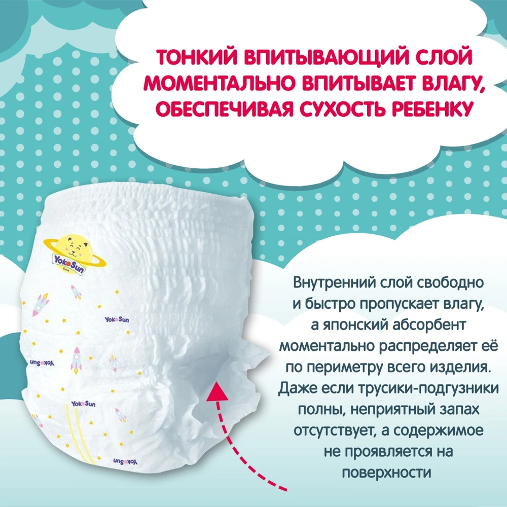 Подгузники трусики Yokosun Econom размер XXL (12 20 кг) 32 шт|Одноразовые подгузники| |