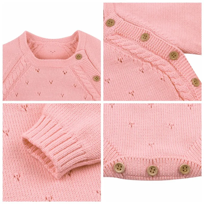 С длинными рукавами шерстяные вязаные комбинезоны для малышей \'s осень зима