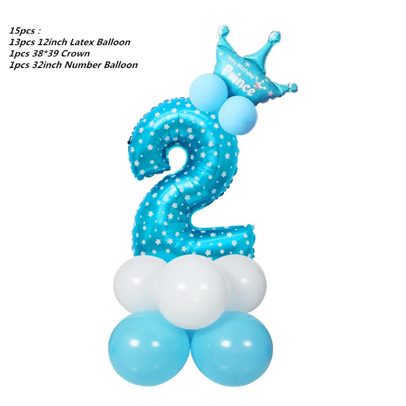 

Aluminum Foil Latex Balloon Set Blue Rose Gold Pink Print Children Adult Birthday Party Decoration Holiday Dress Up Supplies