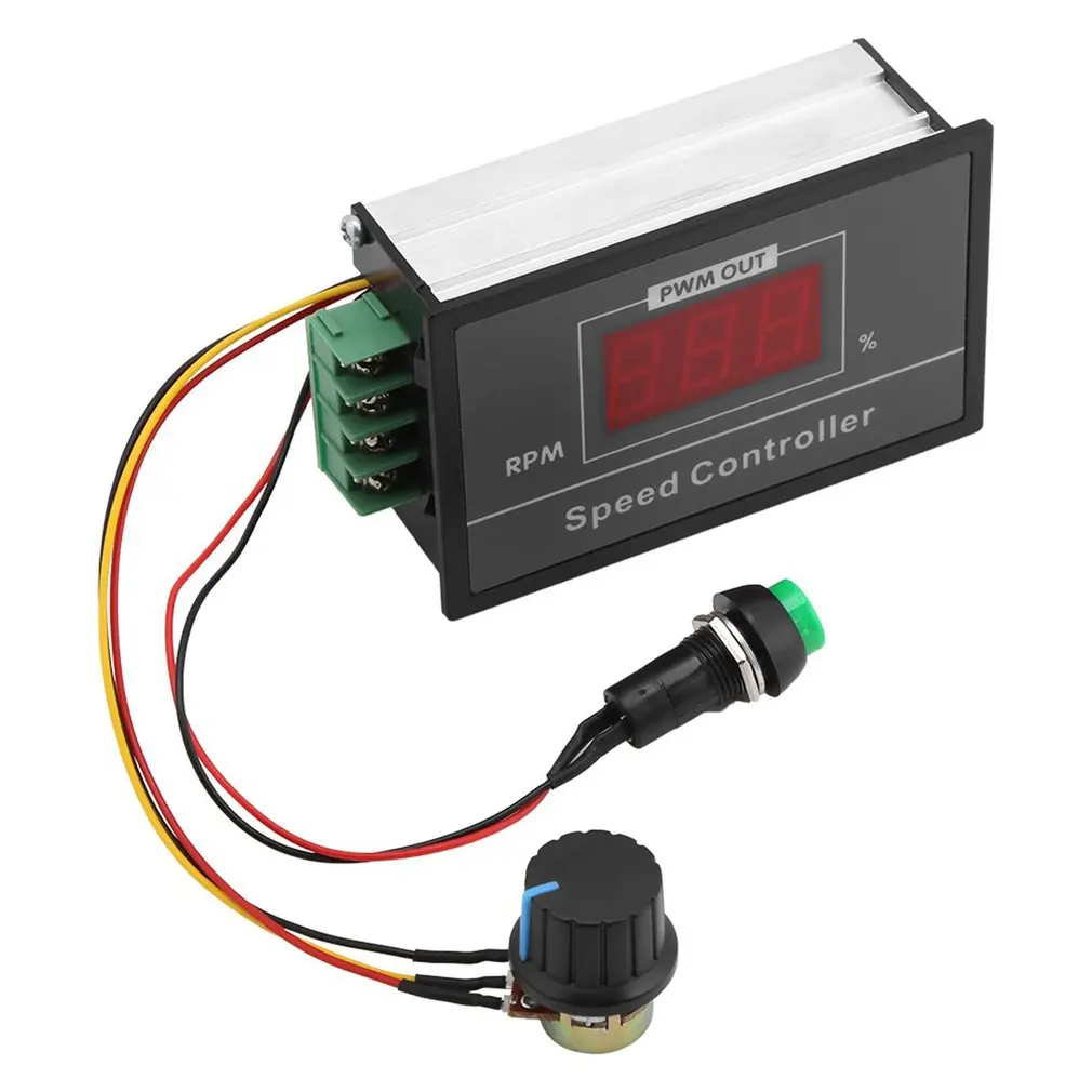 

30A Digital LED Display 0 ~ 100% Adjustable 6-60V PWM Motor Speed ​​Controller Digital Display Motor Governor With Switch